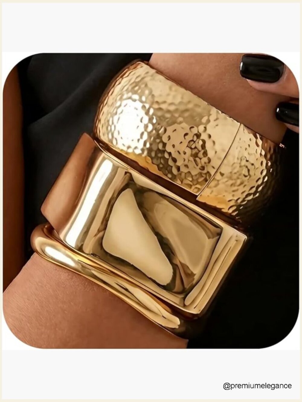 3pc Chunky Gold Bangle Bracelets Set Stackable Cuff Bangles Minimalist Trendy